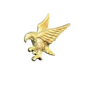 Vintage Gold Tone Flying Eagle Tie Tack With Chain & Bar (1244)